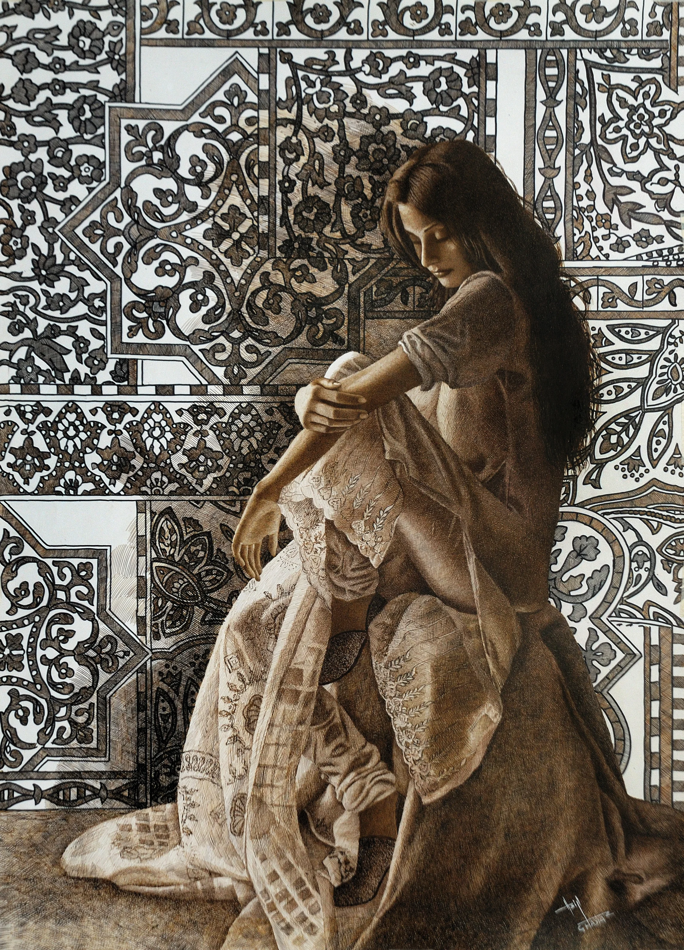 Regular pen and ink artwork by Asif Ghayaz